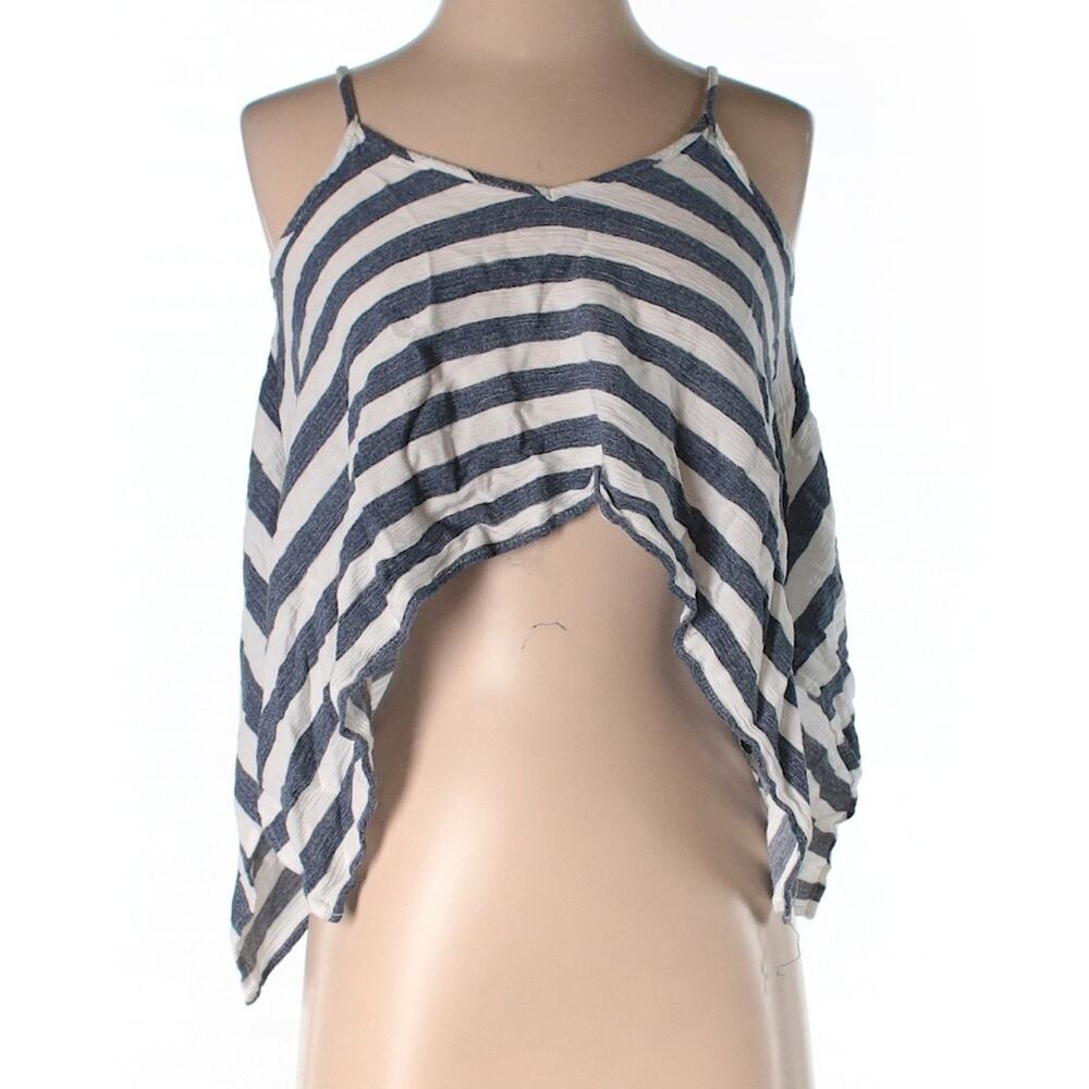 Nordstrom Soprano Blue & White Flared Flowy Tank Top XS